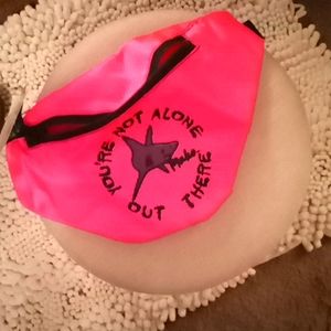 Neon Pink shark logo fanny bag